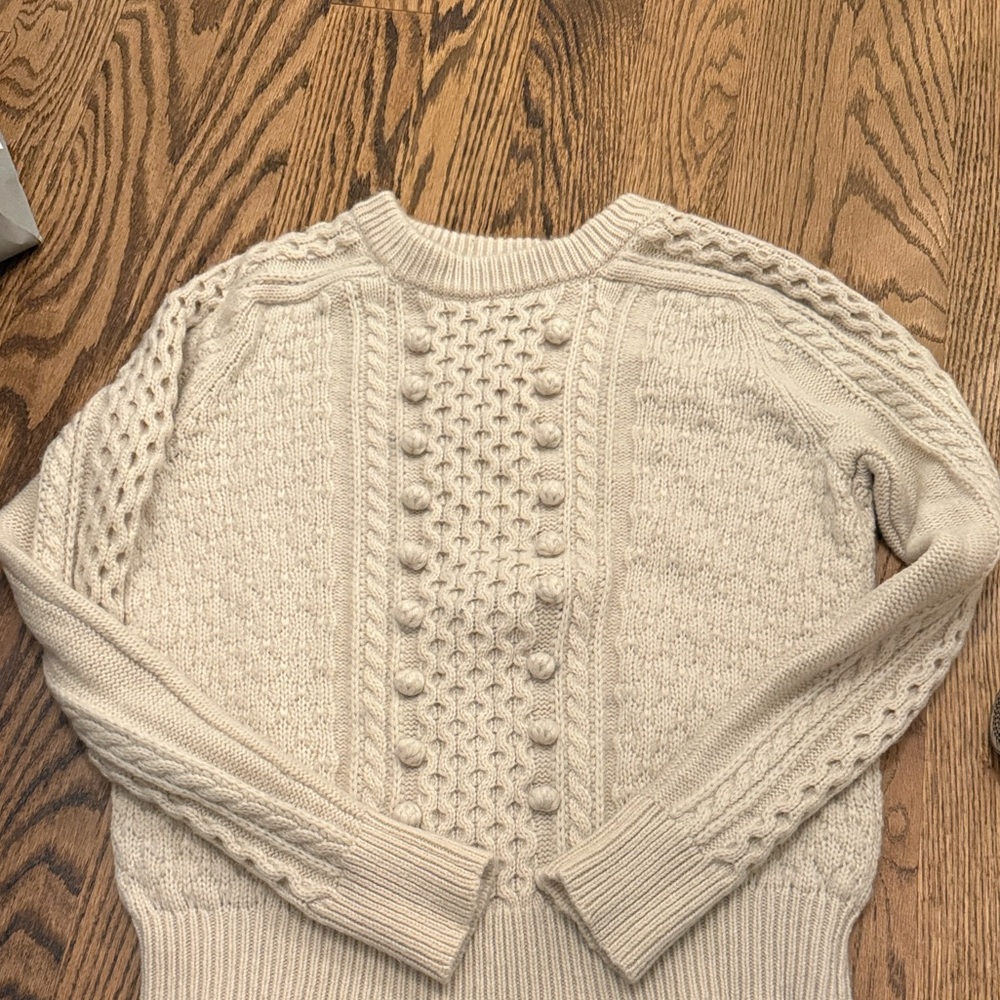 Jcrew Cream Cable Knit Sweater